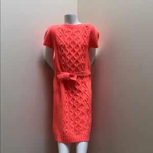 LAST CHANCE! Hot pink Knit Dress with tie bow